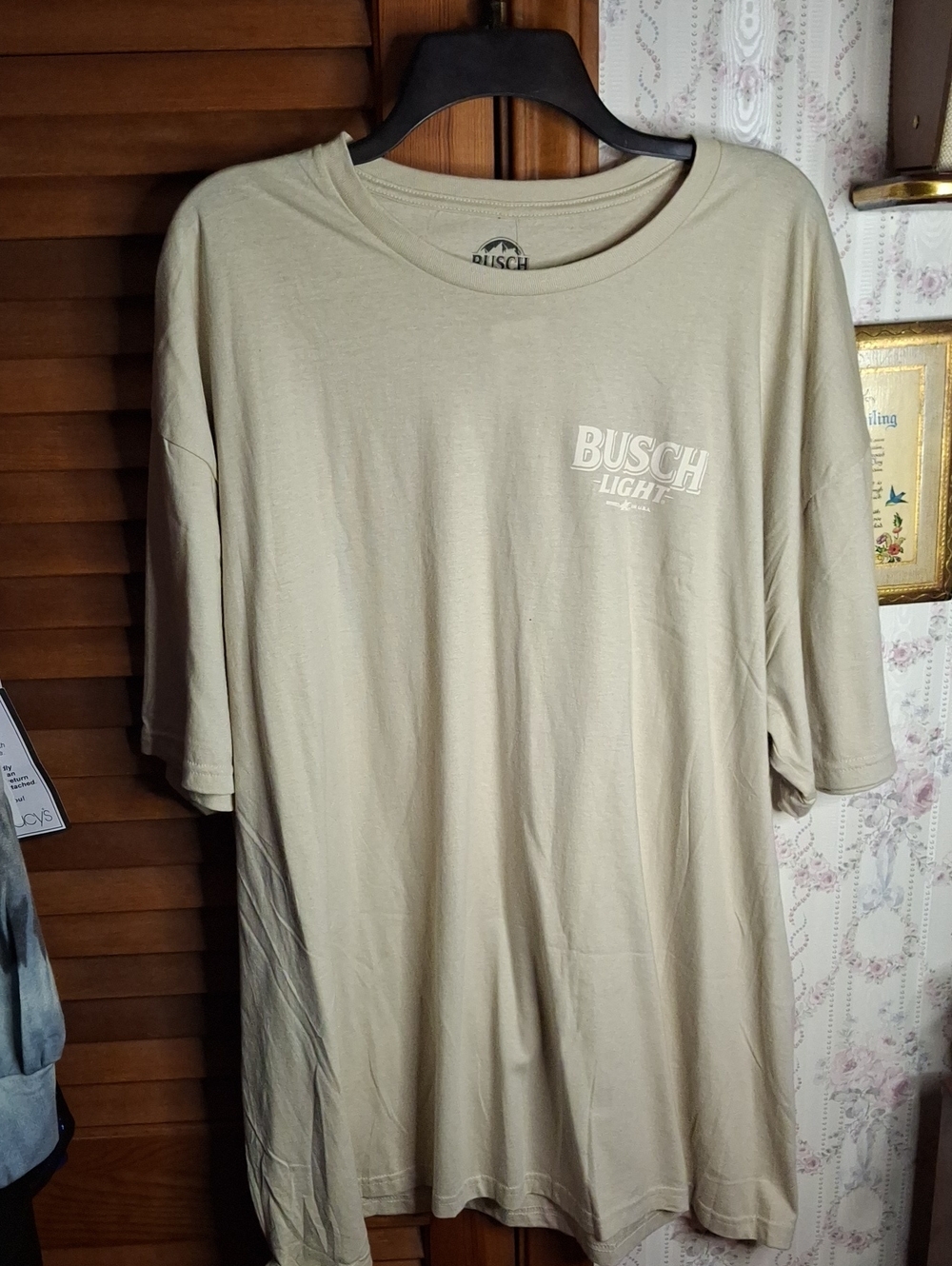 Busch Light 3XL (Unisex) Tan Crewneck T-Shirt NWT